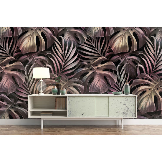 Papel pintado panorámico - Hojas tropicales