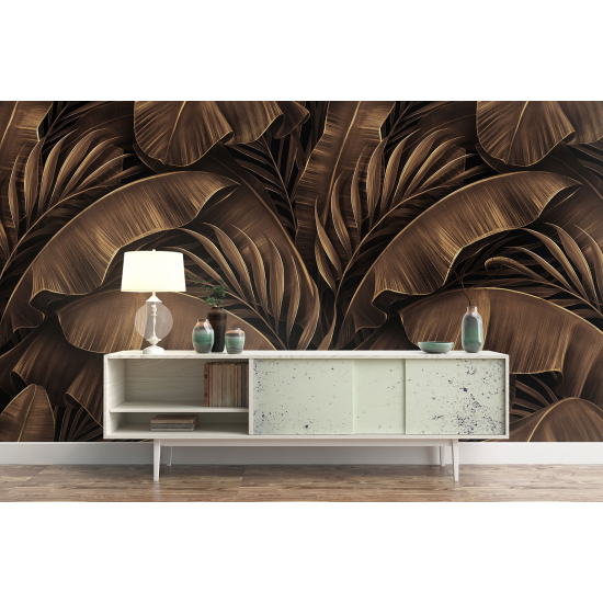 Papel pintado panorámico - Hojas tropicales