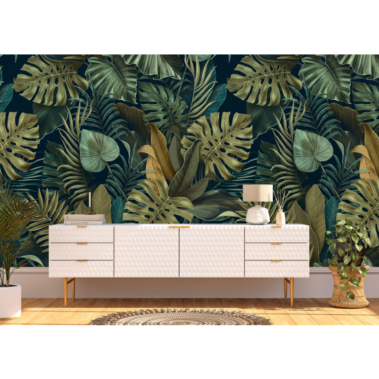 Papel pintado panorámico - Hojas tropicales