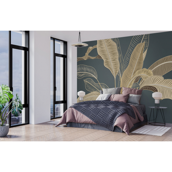Papel pintado panorámico - Hojas tropicales