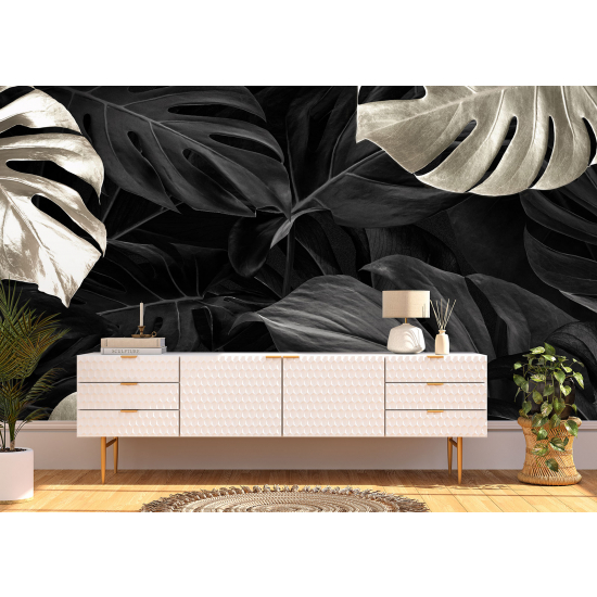 Papel pintado panorámico - Hojas tropicales