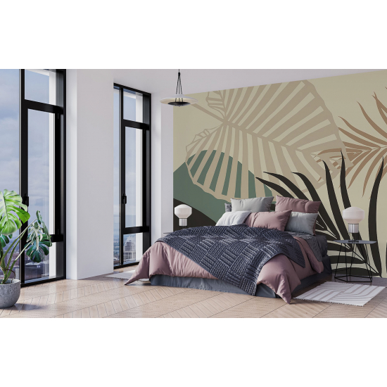 Papel pintado panorámico - Hojas tropicales