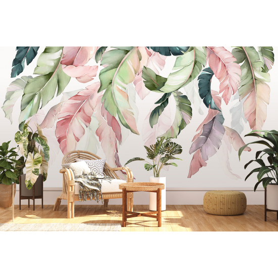 Papel pintado panorámico - Hojas tropicales