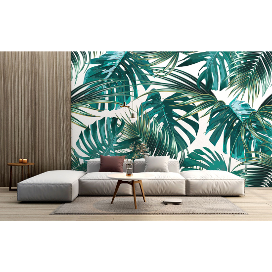 Papel pintado panorámico - Hojas tropicales