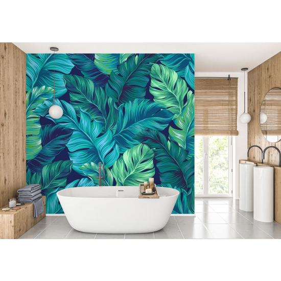 Papel pintado panorámico - Hojas tropicales