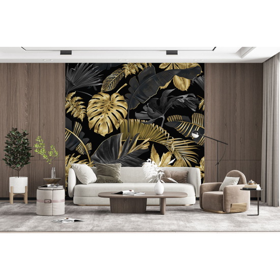 Papel pintado panorámico - Hojas tropicales