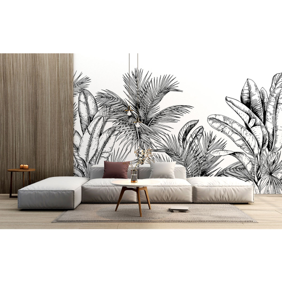 Papel pintado panorámico - Hojas tropicales