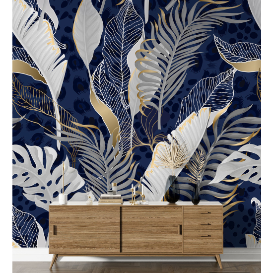 Papel pintado panorámico - Hojas tropicales