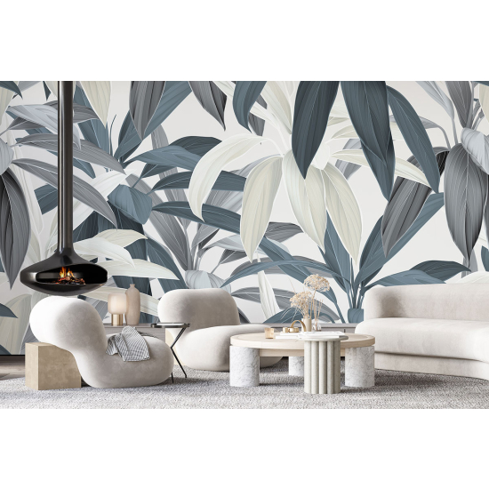 Papel pintado panorámico - Hojas tropicales