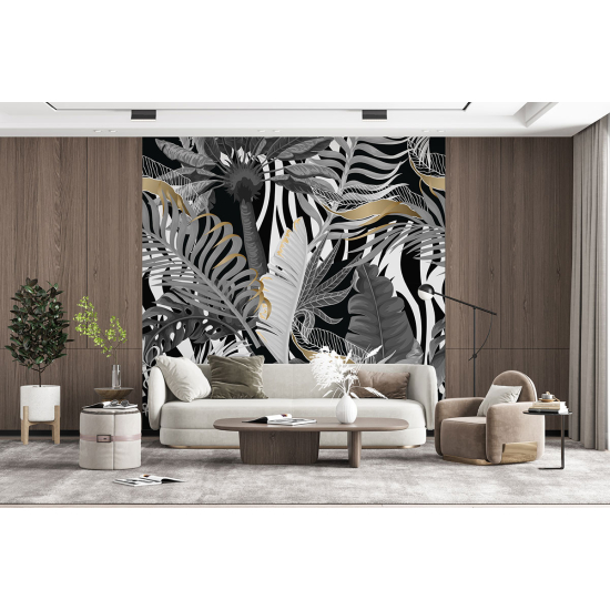 Papel pintado panorámico - Hojas tropicales