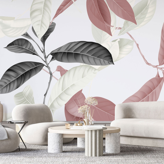 Papel pintado panorámico - Hojas tropicales