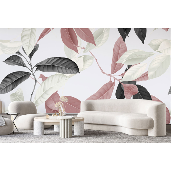 Papel pintado panorámico - Hojas tropicales