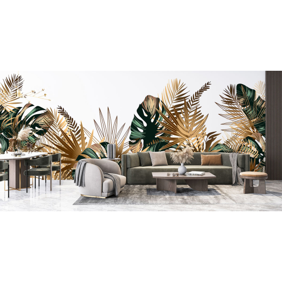 Papel pintado panorámico - Hojas tropicales