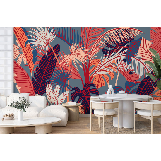 Papel pintado panorámico - Hojas tropicales