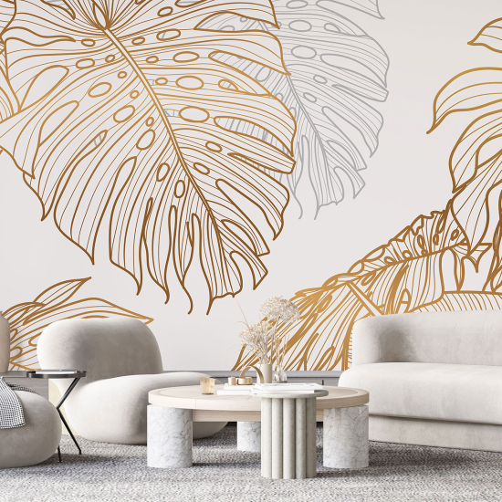 Papel pintado panorámico - Hojas tropicales