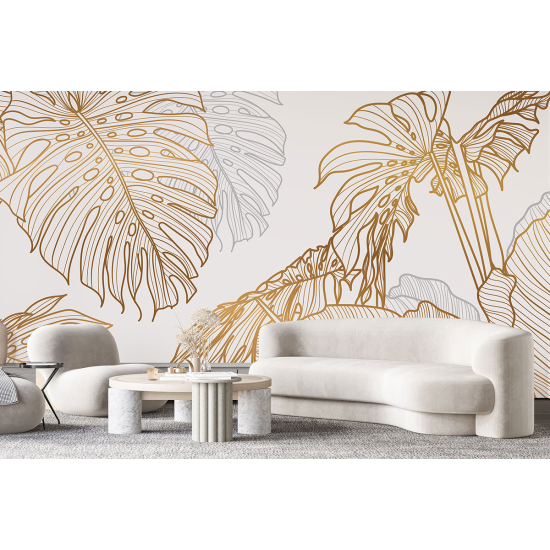 Papel pintado panorámico - Hojas tropicales