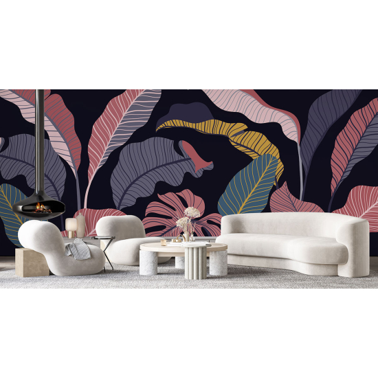 Papel pintado panorámico - Hojas tropicales