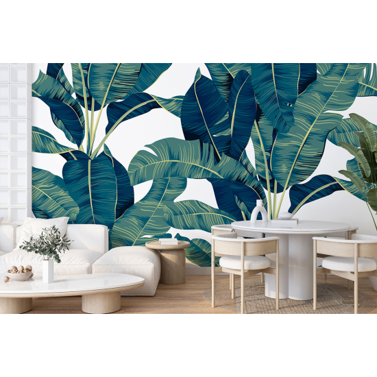 Papel pintado panorámico - Hojas tropicales