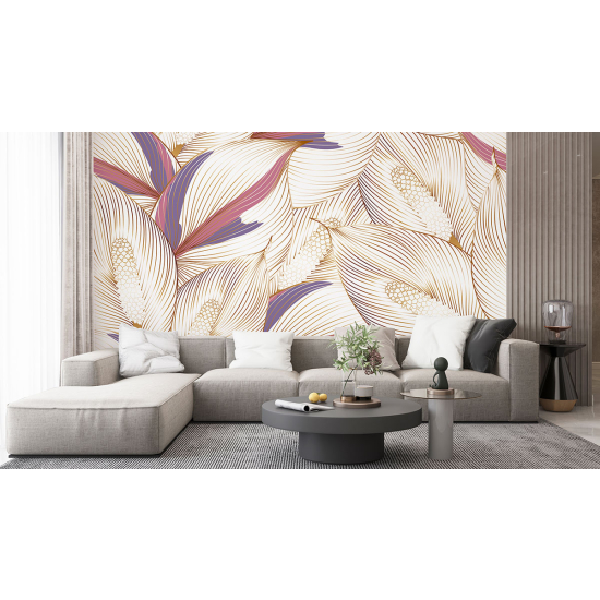 Papel pintado panorámico - Hojas tropicales