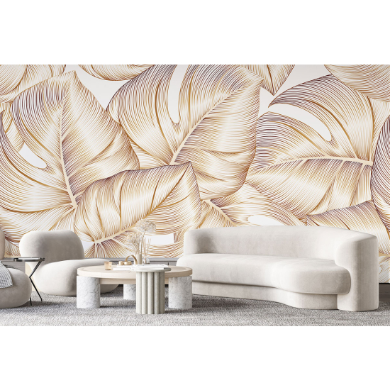 Papel pintado panorámico - Hojas tropicales