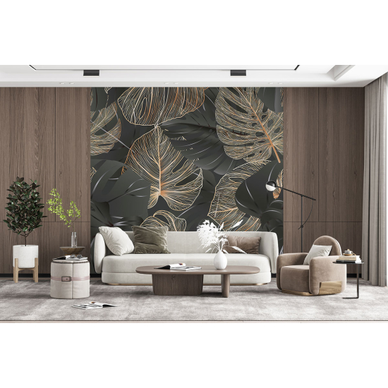 Papel pintado panorámico - Hojas tropicales