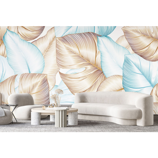 Papel pintado panorámico - Hojas tropicales