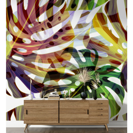 Papel pintado panorámico - Hojas tropicales