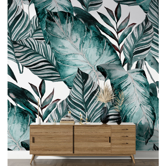 Papel pintado panorámico - Hojas tropicales