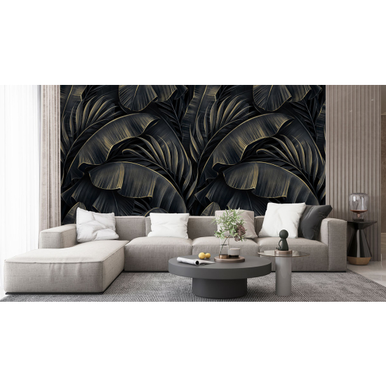 Papel pintado panorámico - Hojas tropicales