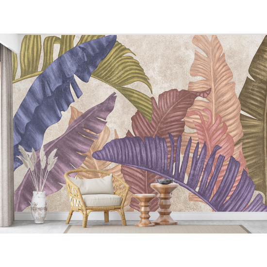 Papel pintado panorámico - Hojas tropicales