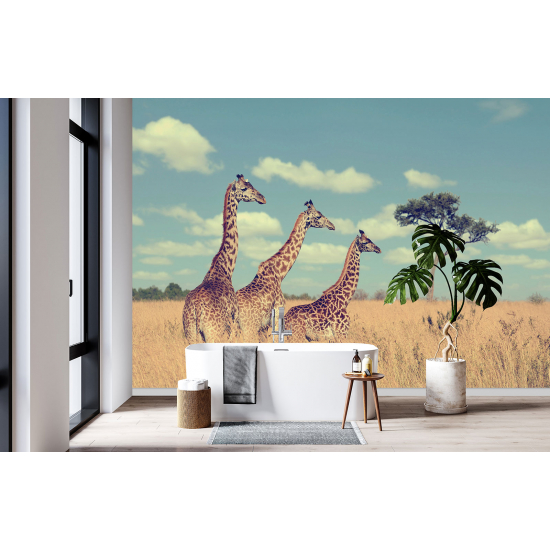 Papel pintado panorámico - Jirafas Sabana