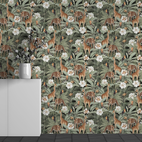 Papel pintado panorámico - Motivo Animales de la jungla