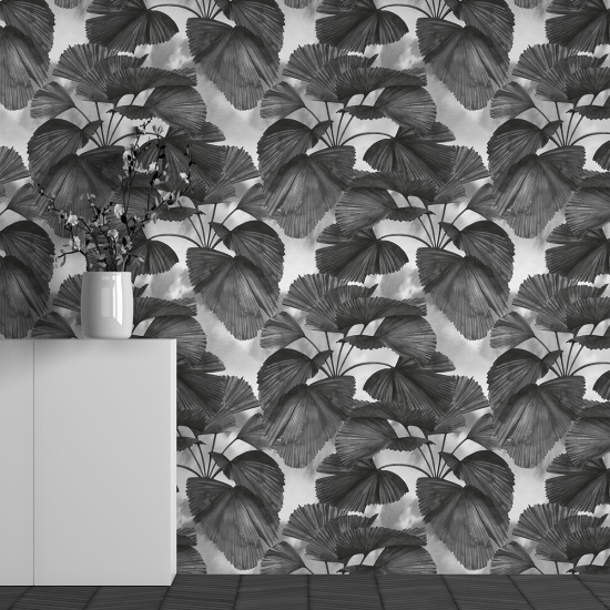 Papel pintado panorámico - Motivo Hojas tropicales