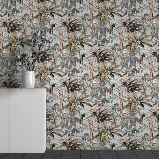Papel pintado panorámico - Motivo Hojas tropicales