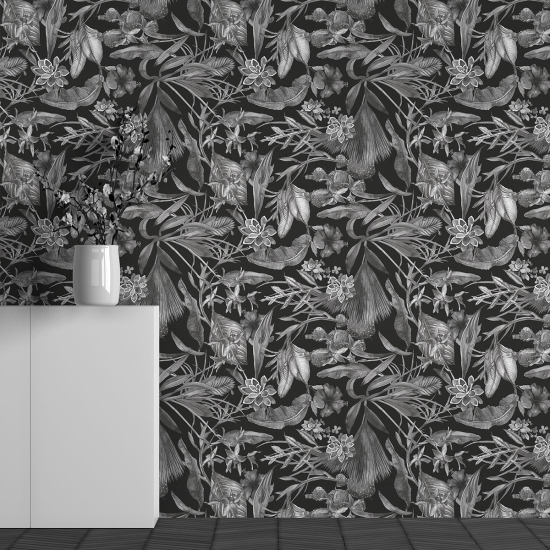 Papel pintado panorámico - Motivo Hojas Tropicales