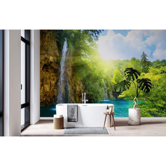 Papel pintado panorámico - Paisaje Cascada