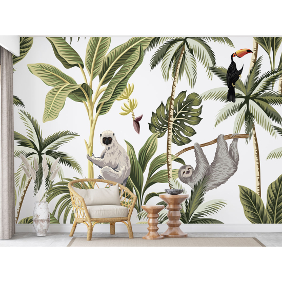 Papel pintado panorámico para niños - Infantil - Animales de la Selva