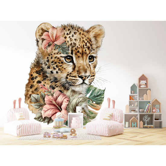 Papel pintado panorámico para niños - Infantil - Bebé Leopardo