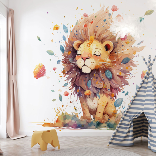 Papel pintado panorámico para niños - Infantil - Cachorro de león