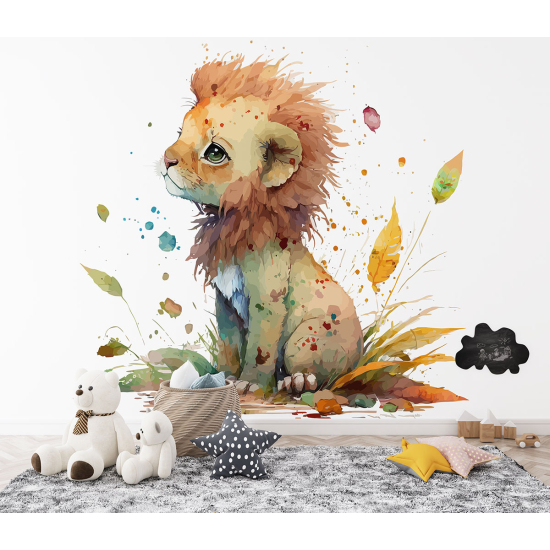 Papel pintado panorámico para niños - Infantil - Cachorro de león