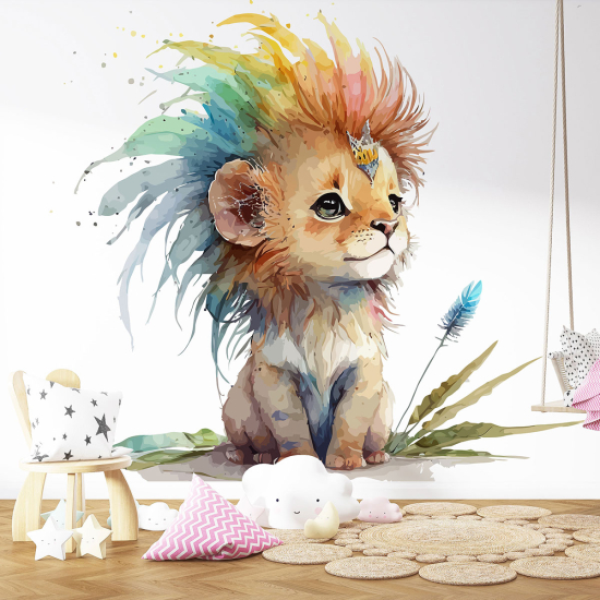 Papel pintado panorámico para niños - Infantil - Cachorro de león