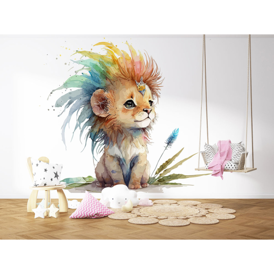 Papel pintado panorámico para niños - Infantil - Cachorro de león