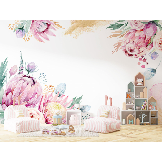 Papel pintado panorámico para niños - Infantil - Flores