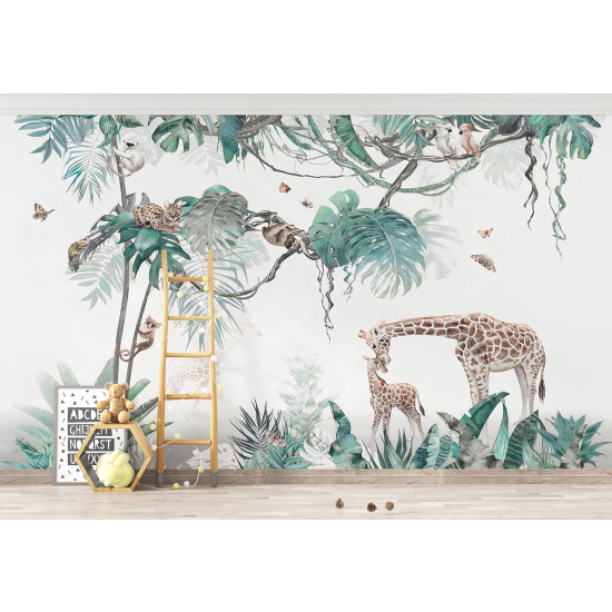 Papel pintado panorámico para niños - Infantil - Jirafas