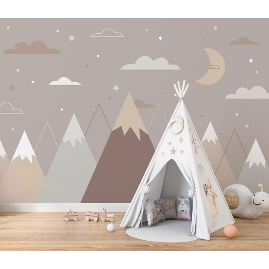 Papel pintado panorámico para niños - Infantil - Montañas