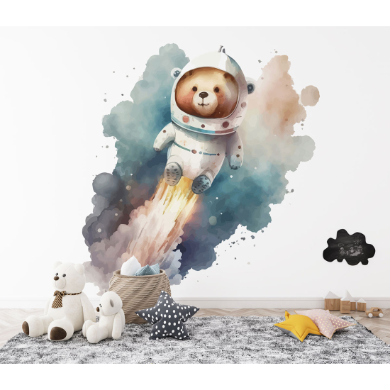 Papel pintado panorámico para niños - Infantil - Oso Astronauta