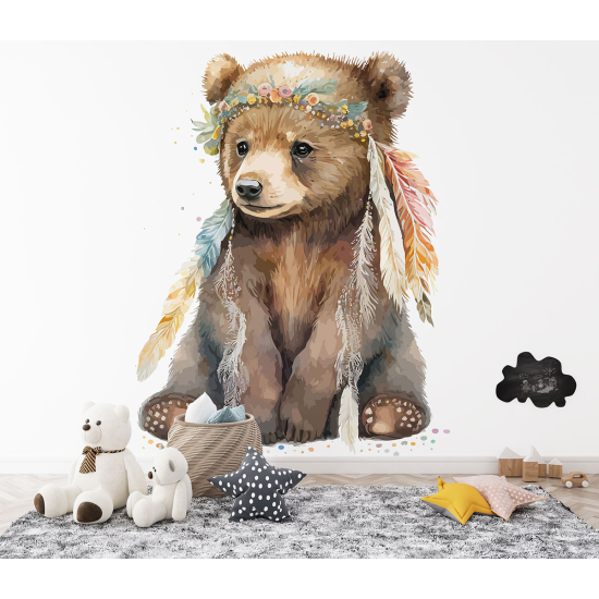 Papel pintado panorámico para niños - Infantil - Oso Indio