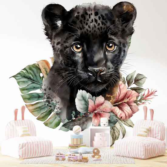 Papel pintado panorámico para niños - Infantil - Pequeña Pantera Negra