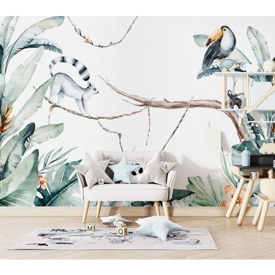 Papel pintado panorámico para niños - Infantil - Selva tropical