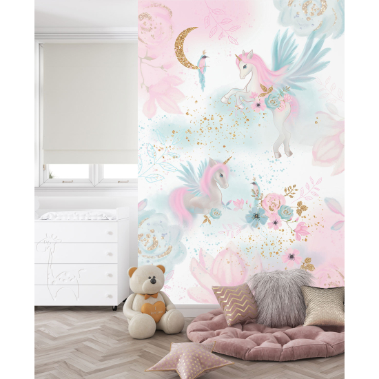 Papel pintado panorámico para niños - Infantil - Unicornios